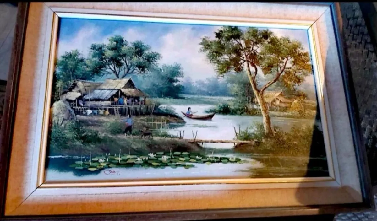 Oil painting in nice frame - Image 1