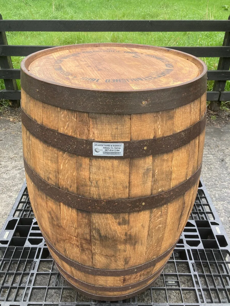 Reclaimed solid oak whiskey barrels / casks. - Image 1