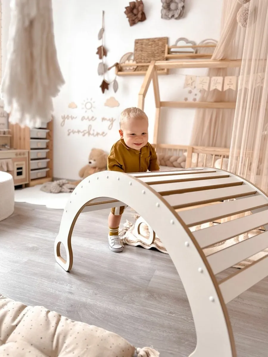 Montessori Rocker Climbing Set 3in1 White - Image 1