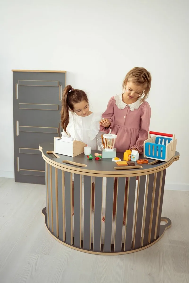 Montessori Rocker Climbing Set 3in1 Grey - Image 1