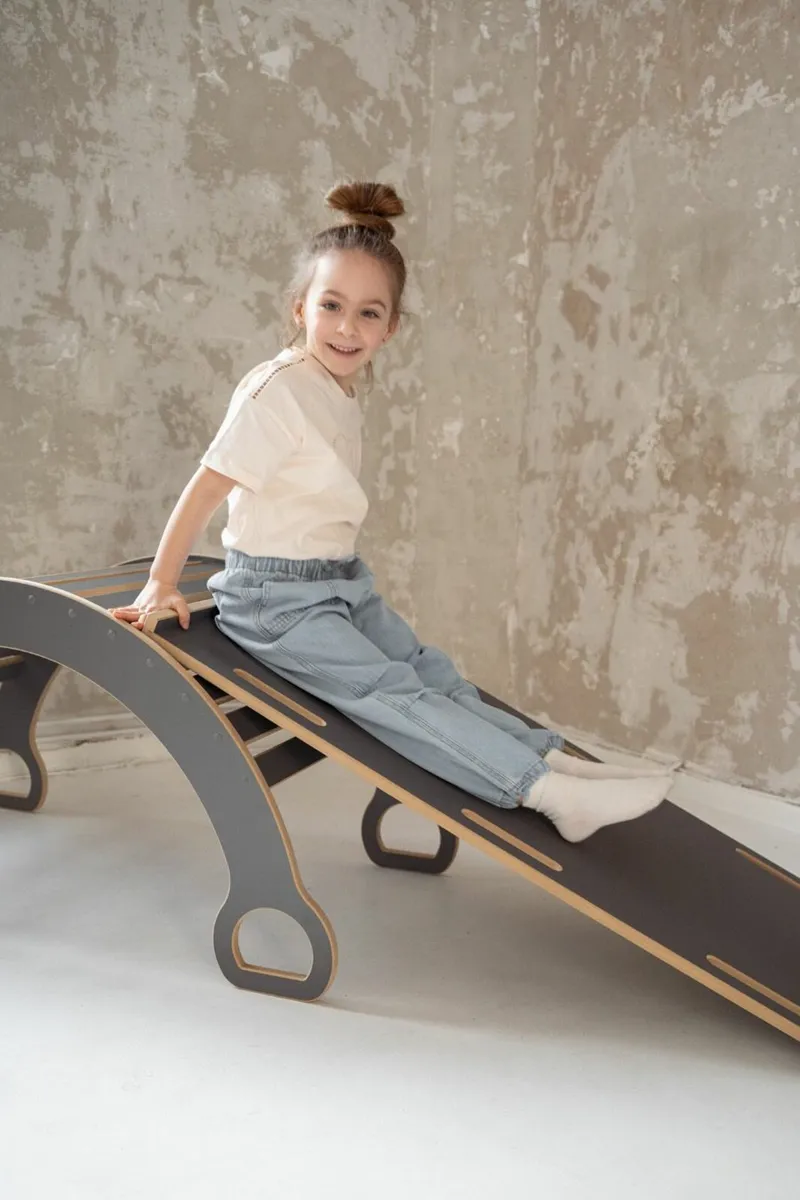 Montessori Rocker Climbing Set 3in1 Grey - Image 3