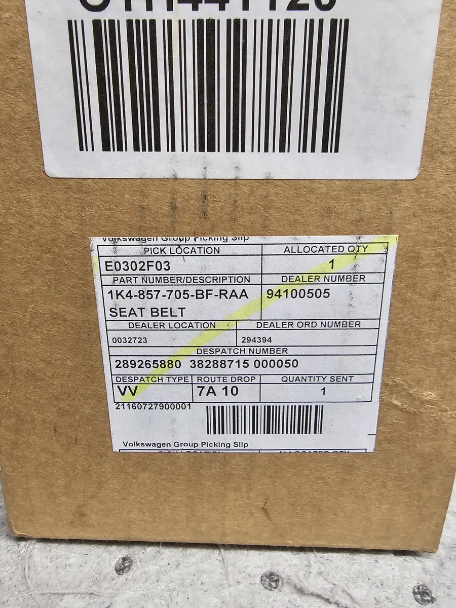 VW GOLF/JETTA SEATBELT 1K4857705BFRAA - Image 2
