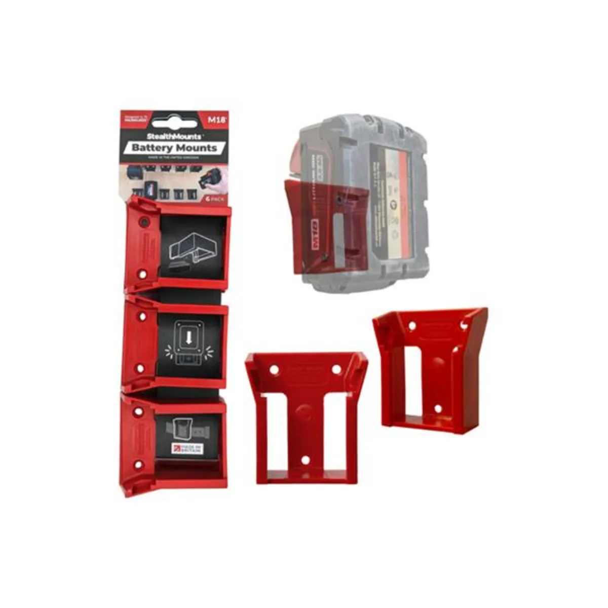 Stealth Mounts Milwaukee 18v Battery Mounts - Image 1