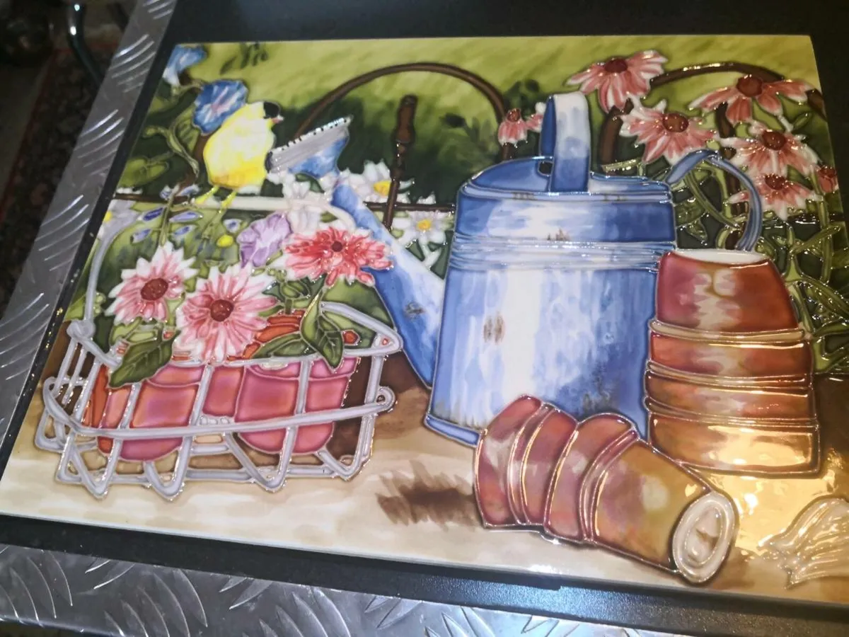 Large glazed ceramic tile picture - Image 1