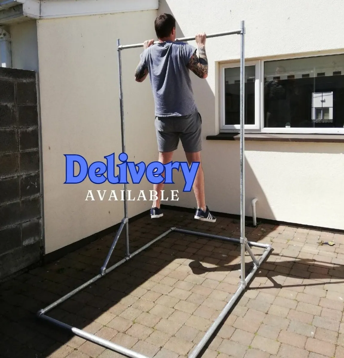 Steel Pull Up Bar - Adjustable Height - Industrial - Image 1