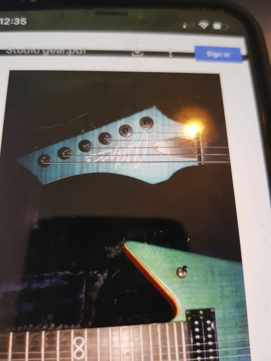 Chapman Guitars Ghost Fret Flame Blue Explorer. - Image 3