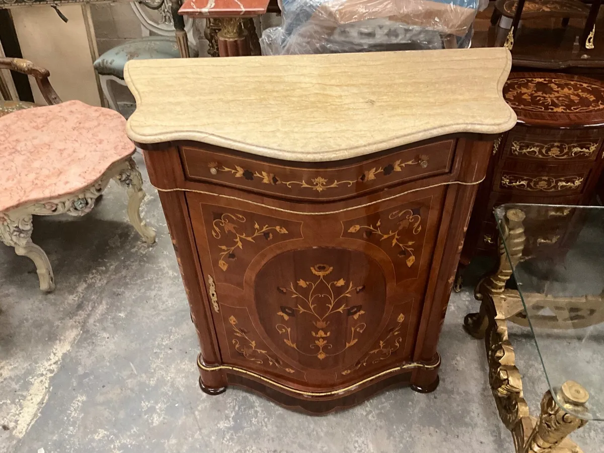 Marble topped inlaid sideboard - Image 2