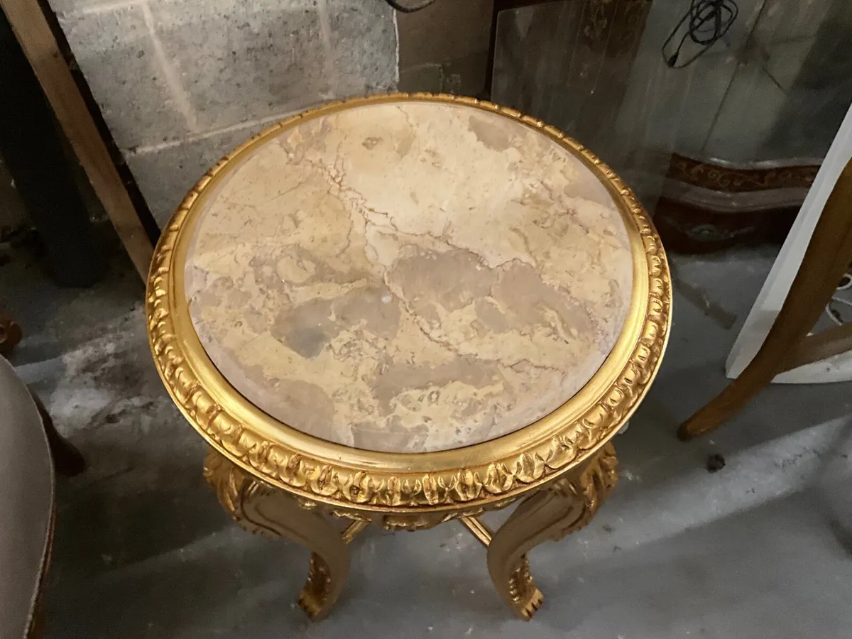 Larger better quality tall table with marble - Image 2