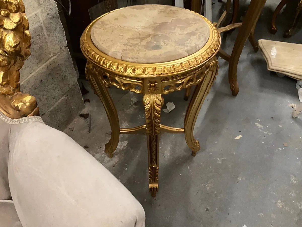 Larger better quality tall table with marble - Image 3