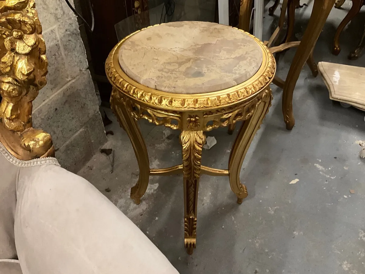 Larger better quality tall table with marble - Image 4