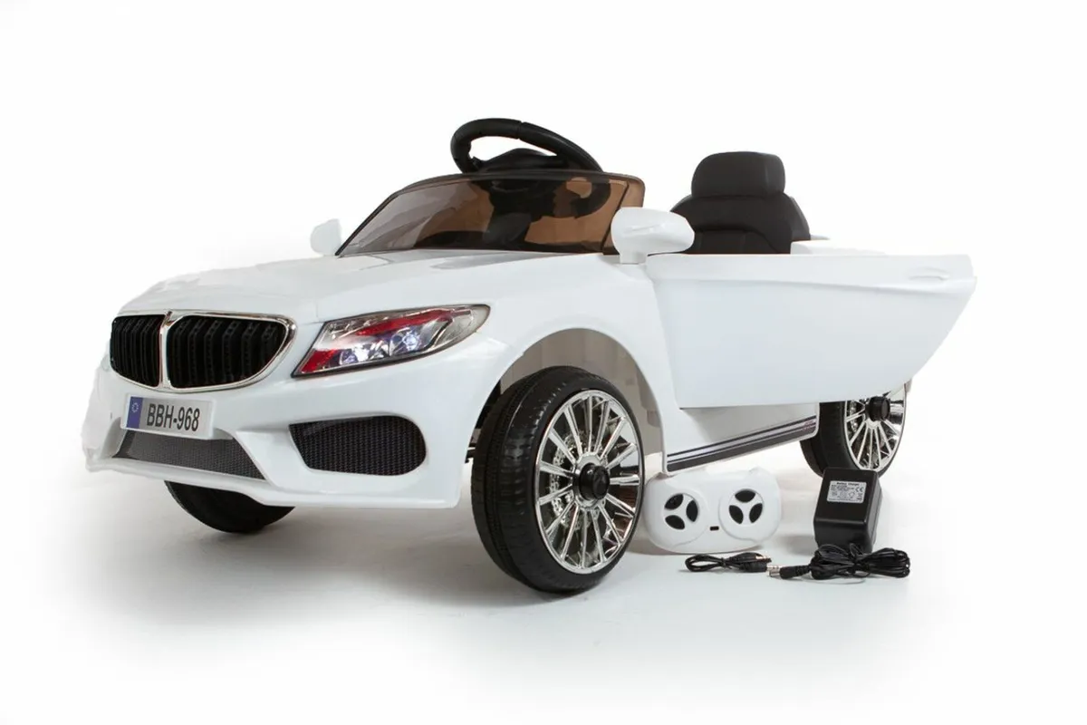 BMW Style Coupe 12V Electric Ride On Car White - Image 2