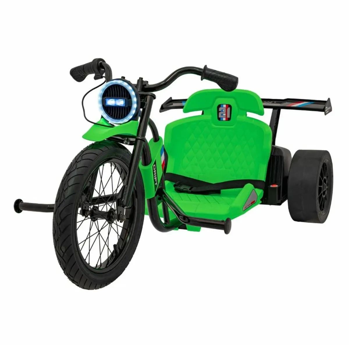 Drift 24V Electric Ride On Trike Green - Image 1