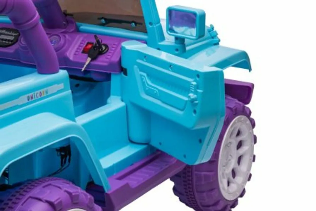 Unicorn 12V Electric Ride On Jeep Blue Purple - Image 4