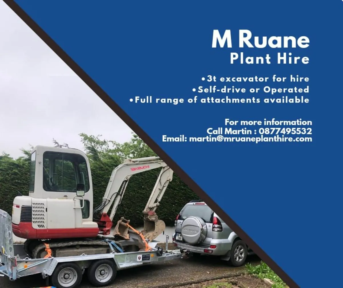 Mini Digger for hire - Image 1