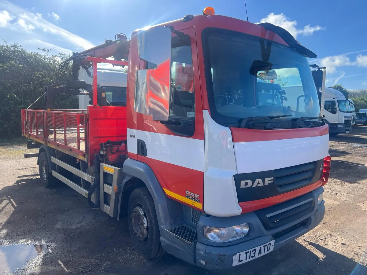 2013 Daf  45/220 12Ton Dropside 77.5 Terex crane - Image 1