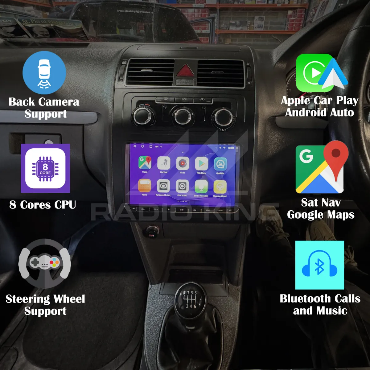 PREMIUM CARPLAY VW TOURAN ANDROID AUTO STEREO - Image 1