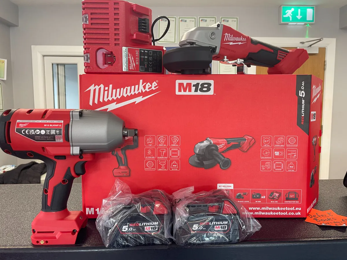 M18 I/2 Inch Impact Wrench , Grinder , Battery Kit - Image 4