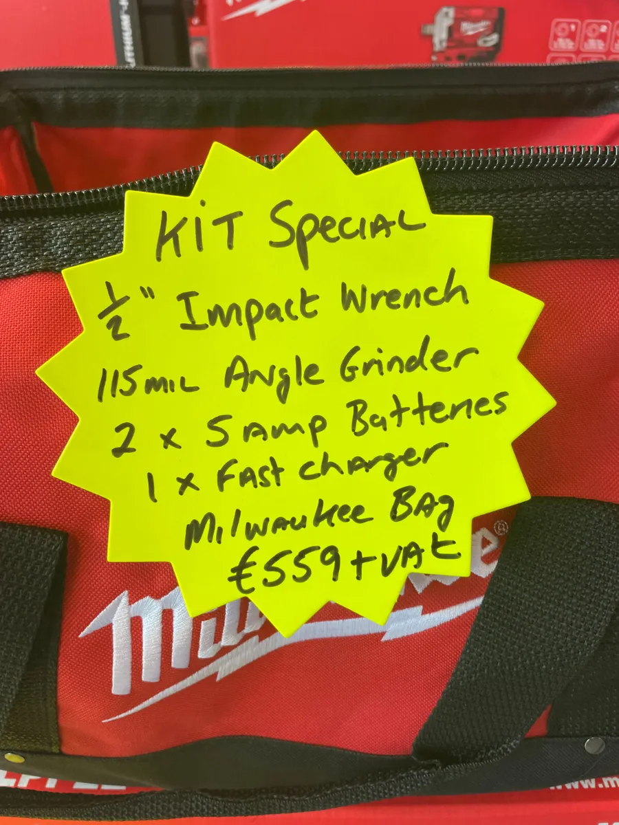 M18 I/2 Inch Impact Wrench , Grinder , Battery Kit - Image 1