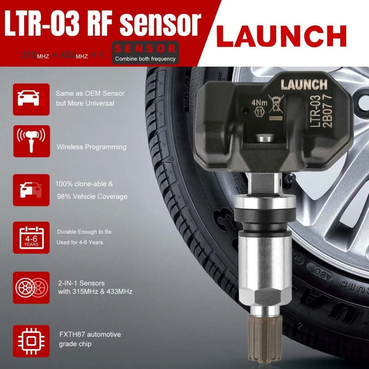 Launch TPMS Sensor  LTR-03 for all cars - Image 1