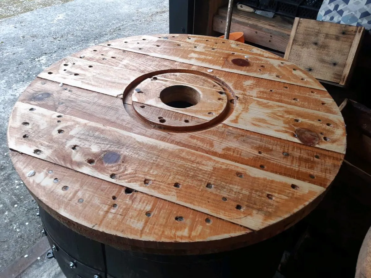 Whiskey barrel table tops - Image 1