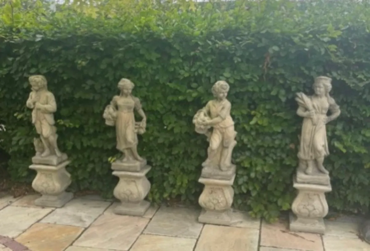 Set of four stone season statues - Image 3