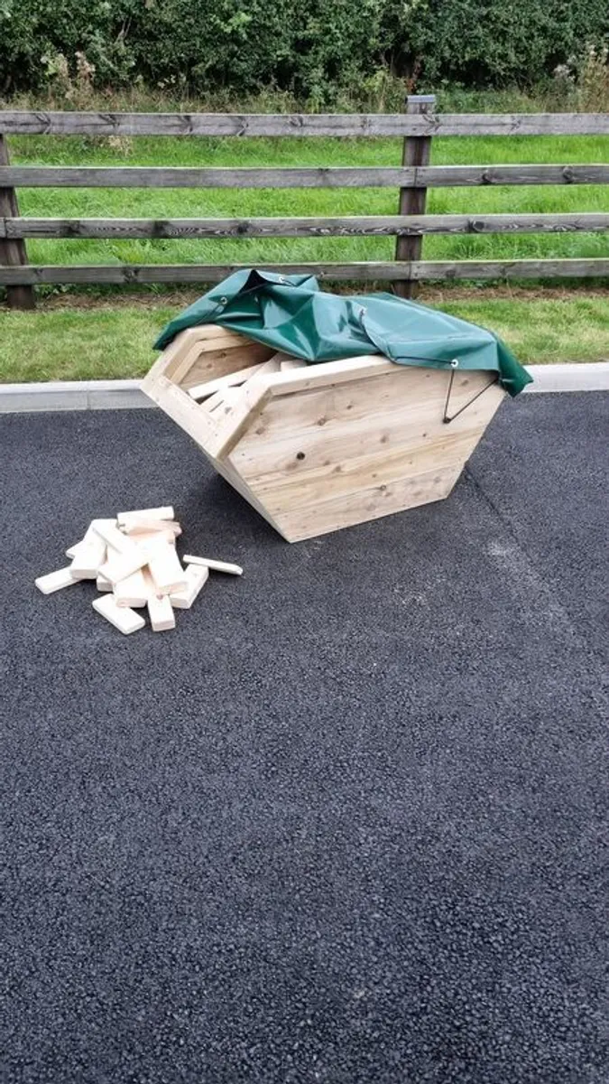 Kids Wooden Play Skip with Building Blocks - Image 2