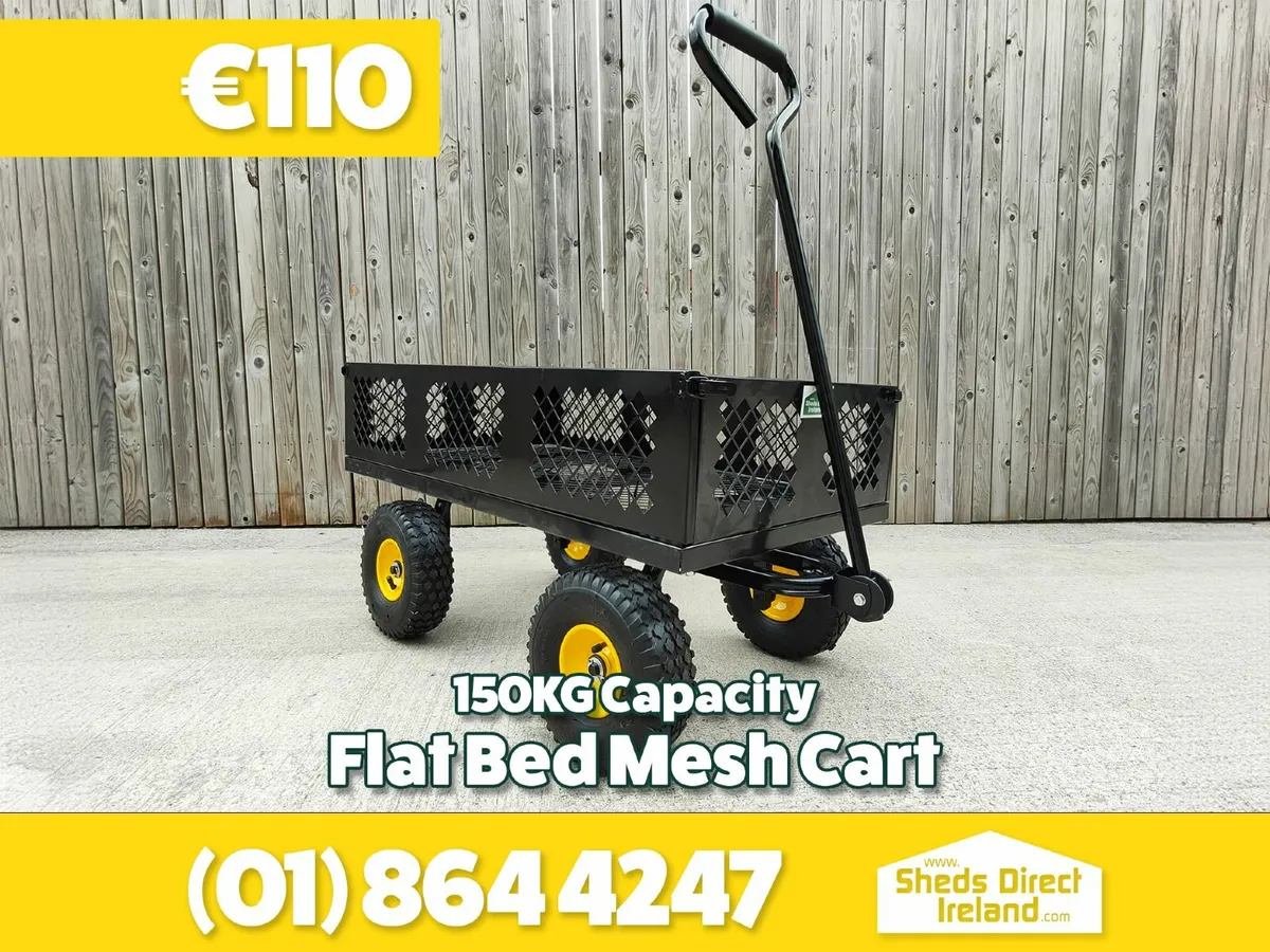 150kg Flat Bed Mesh Cart - Image 1