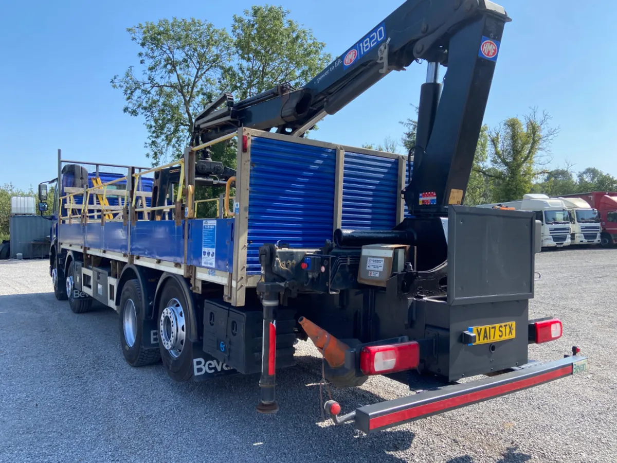 2017 DAF CF 400 8x2 Dropside Flatbed Crane - Image 4