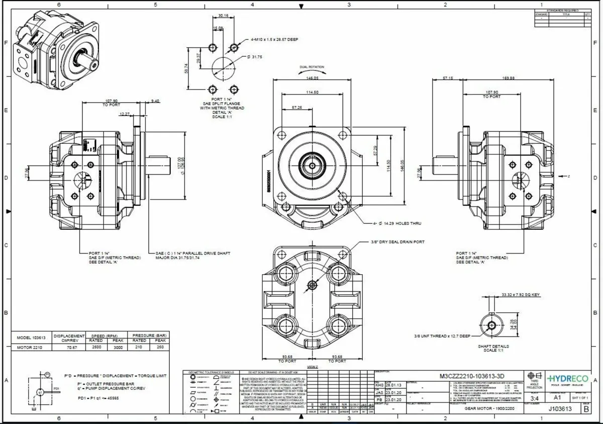 Hydraulic Screen Motors 70.67cc - Image 3