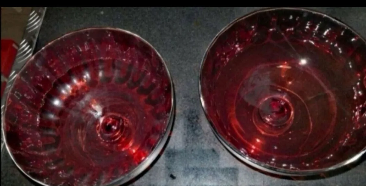 2 large Ruby glass vbowl - Image 2