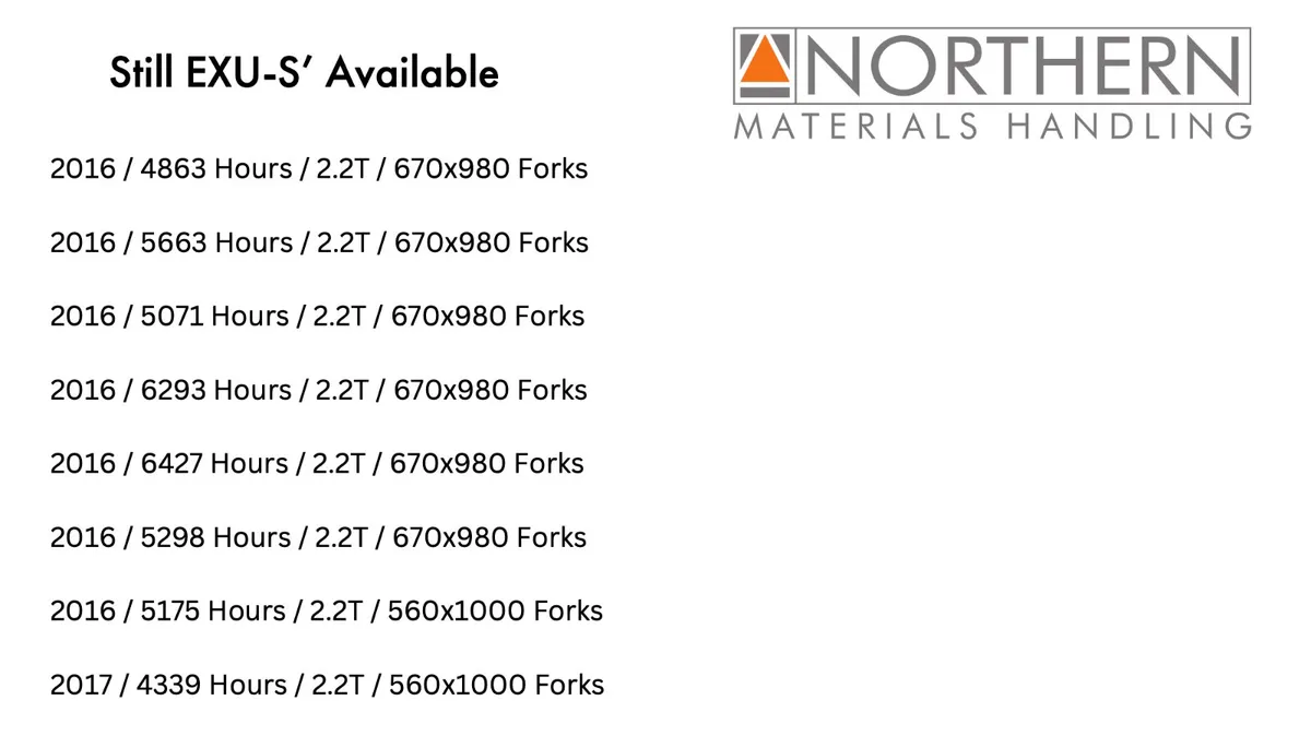 Selection of Still EXU-S 22 Powered Pallet Trucks - Image 4