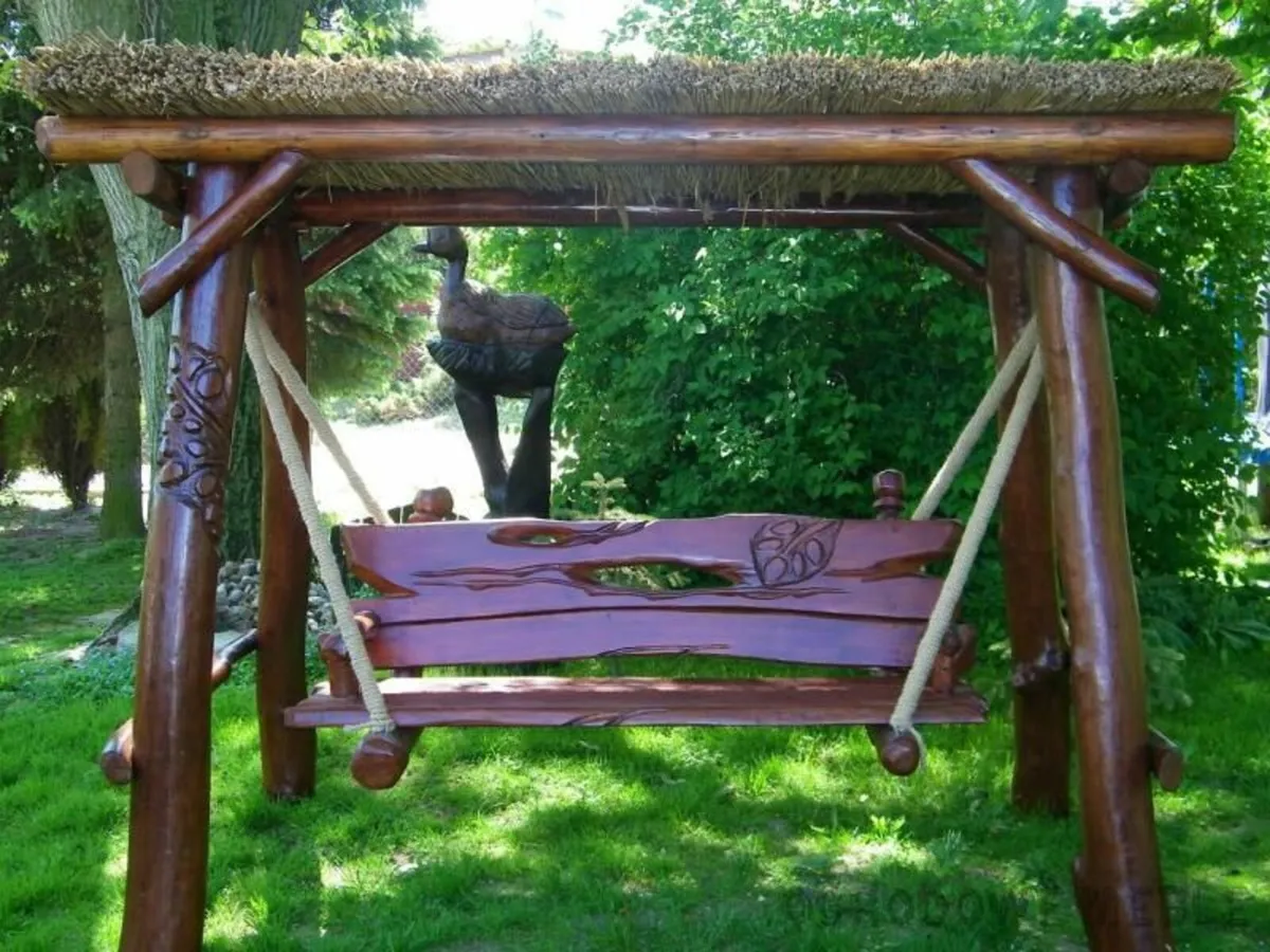 Garden furniture swing table bench chair planter - Image 2