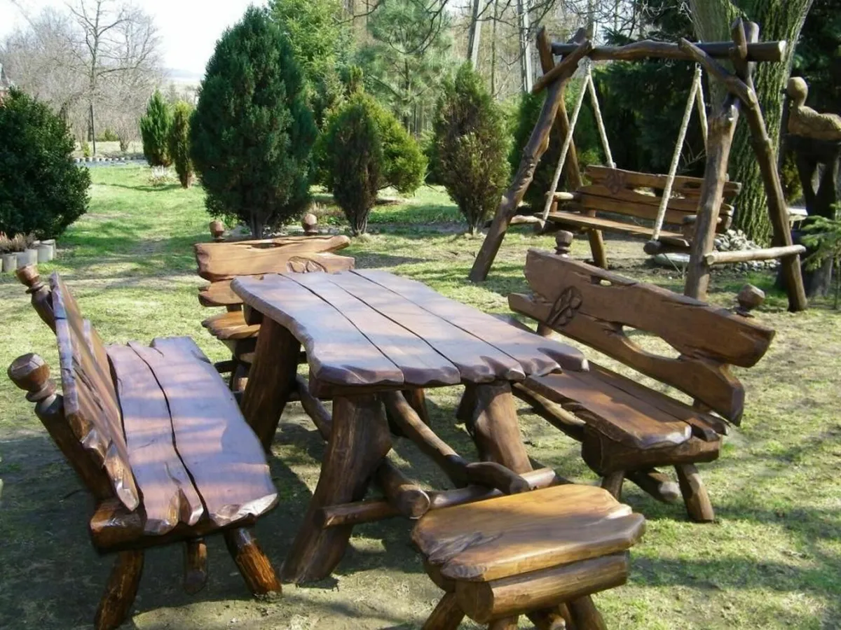 Garden furniture swing table bench chair planter - Image 1