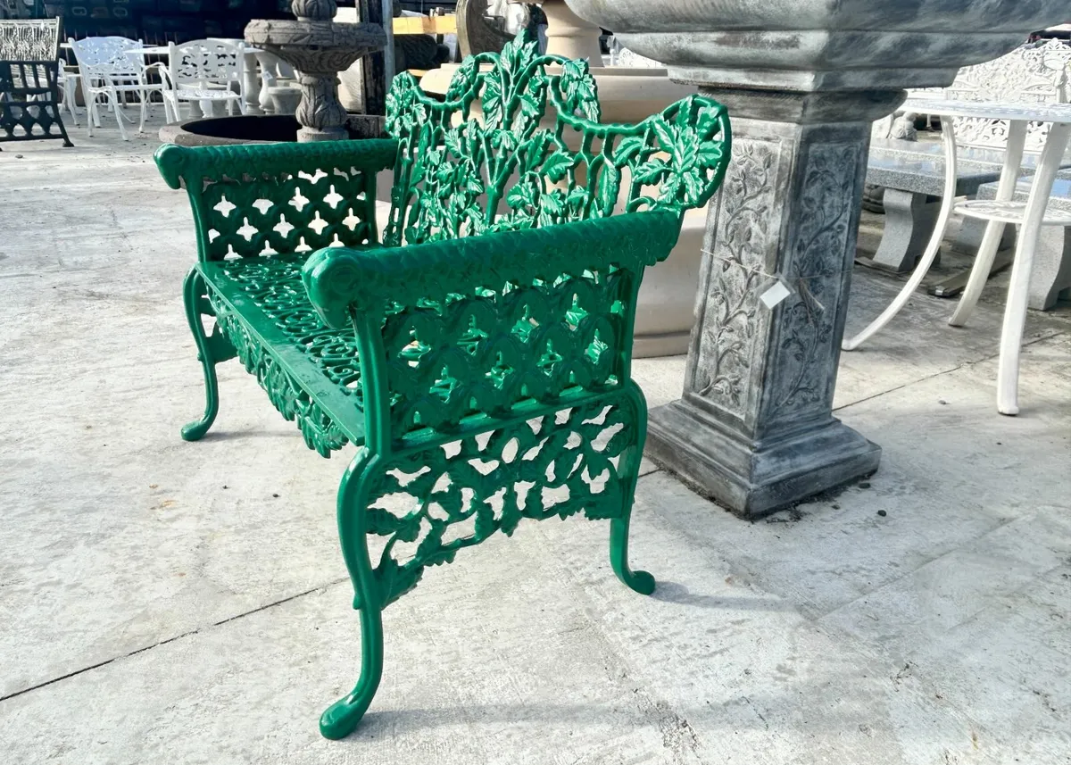 2 Seater Heavy Cast Iron Benches - Image 4