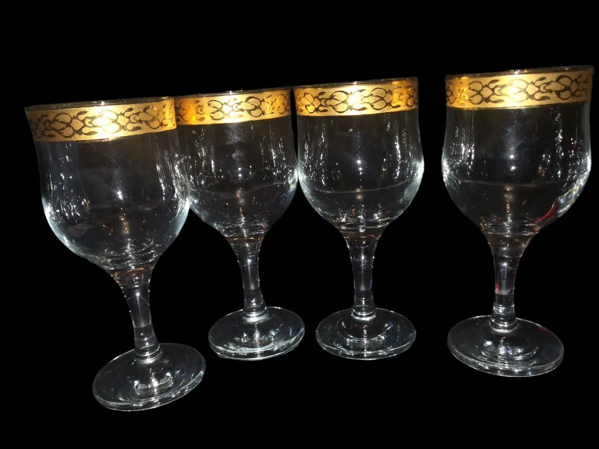 Superb Fratelli Fumo Hand blown crystal gold x4 - Image 1