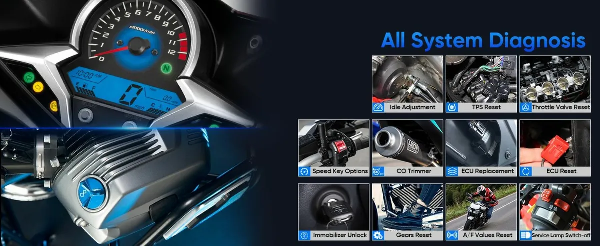 ANCEL MT700 Motorcycle Full System Diagnostic Tool - Image 2