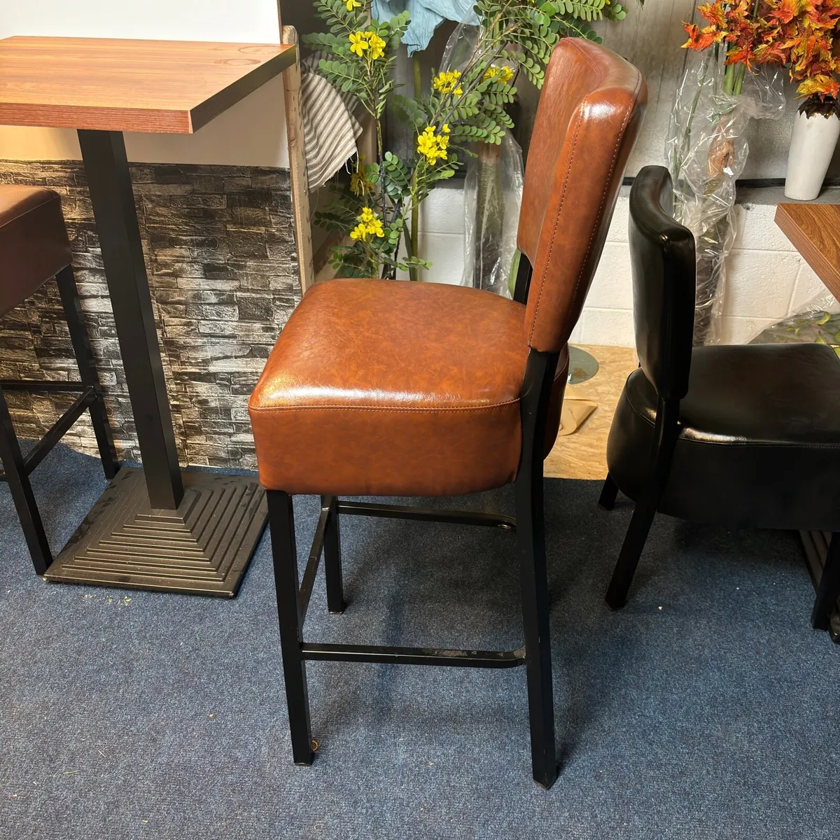 New Classic Brown Faux Barstool In Stock - Image 3