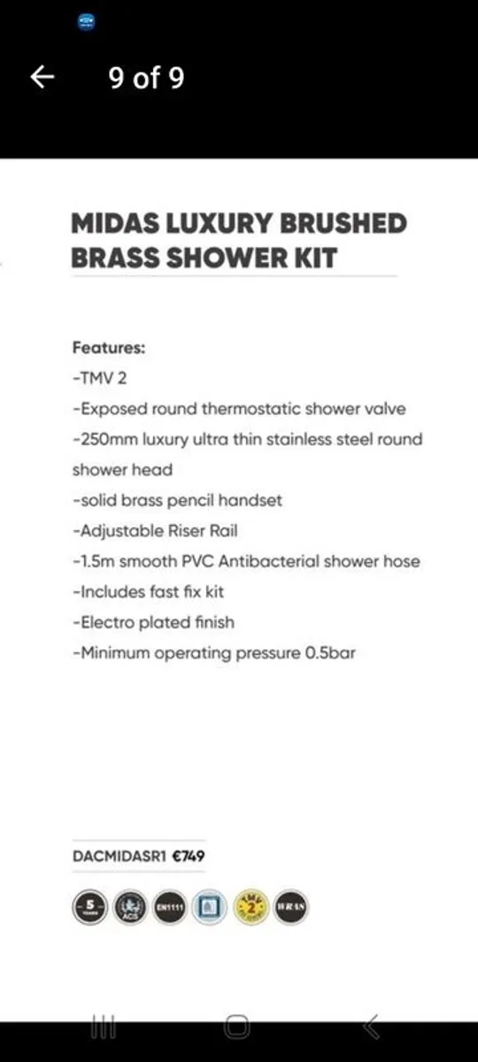 Brushed Brass Luxury Exposed Shower - Image 4