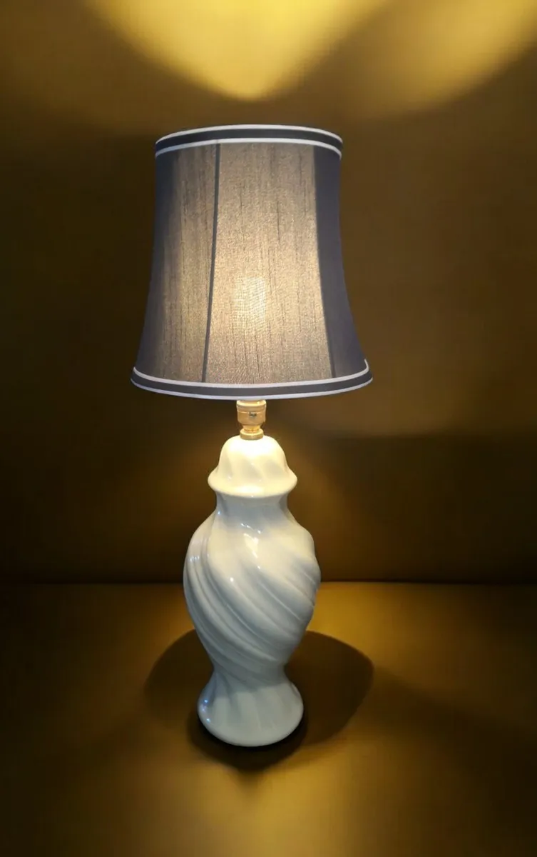Gorgeous celadon type tall fine china lamp - Image 1