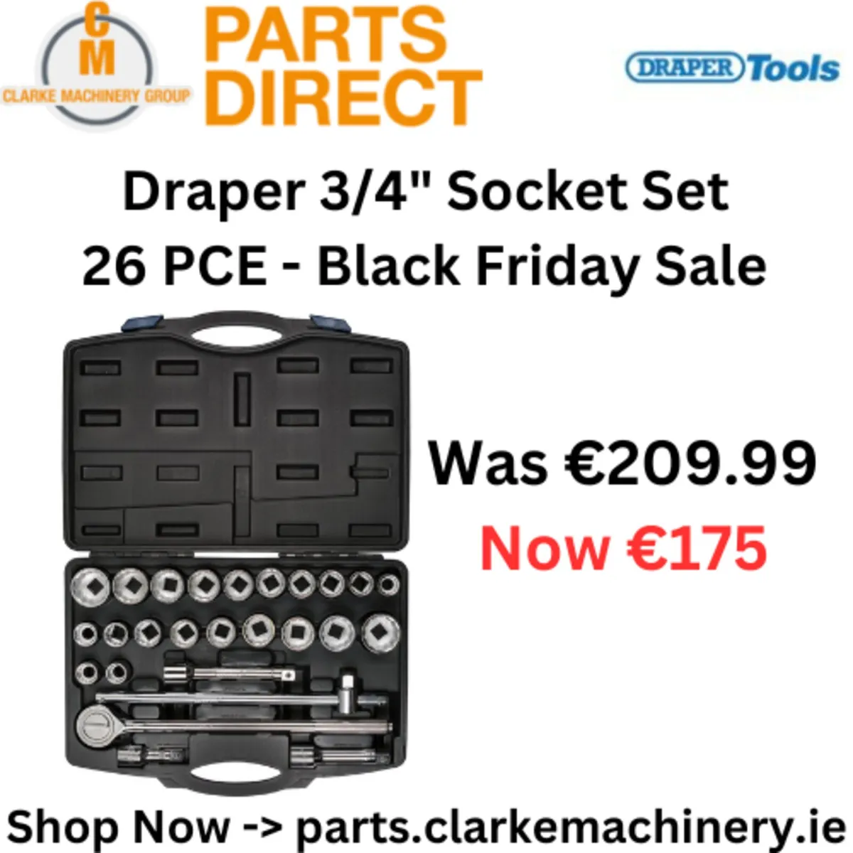 Draper Combined 3/4″ Socket Set (26 Piece)