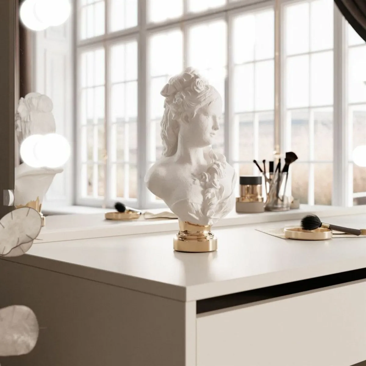 Glamour Vanity Table with Holywood Mirror Cashmere - Image 2