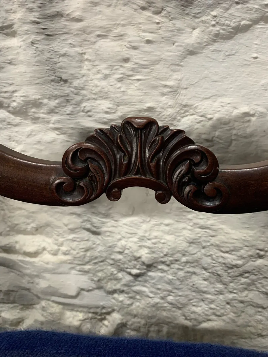 A pair of Victorian mahogany balloon back chairs. - Image 3