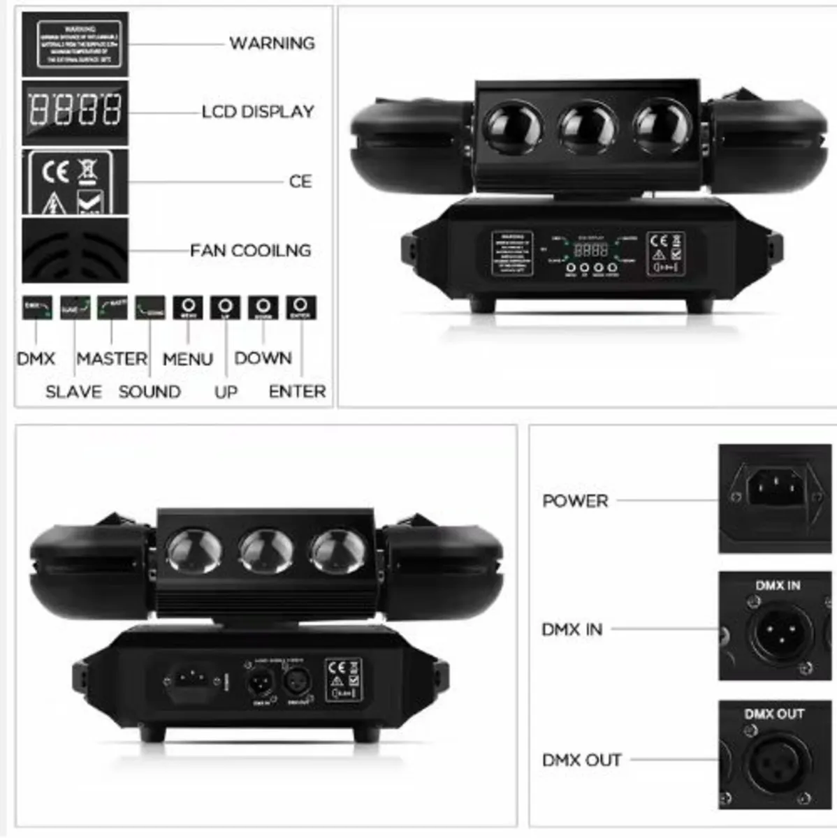 Storm Rotating Beam White Light Strobe Four-in-one - Image 4