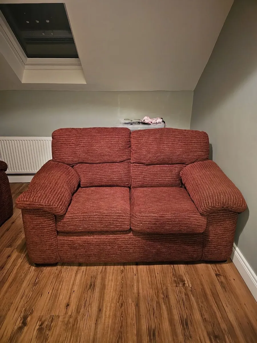 Red Material Sofa Couch - Image 2