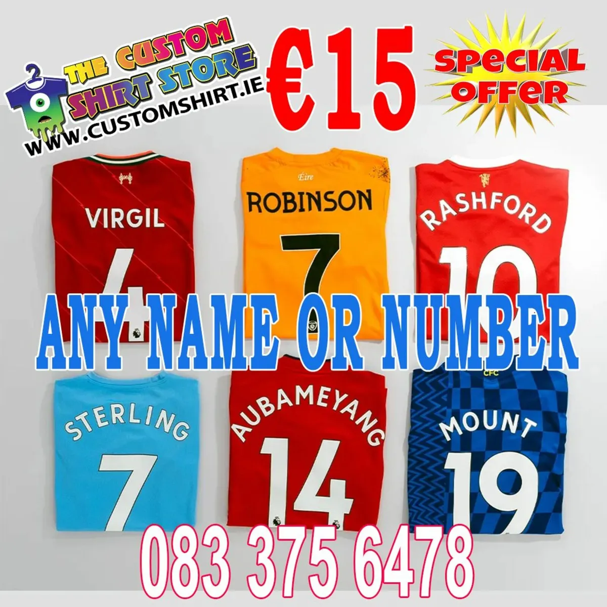 Premier League Jersey Number Printing