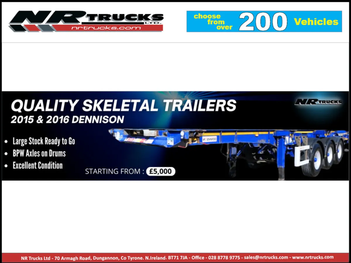2015 & 2016 Dennison Skeletal Trailers From £5,000 - Image 1
