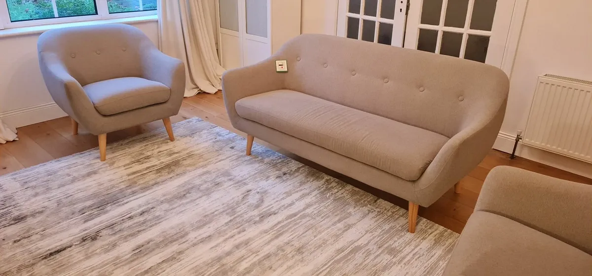 Unused Grey Sofa & 2 armchairs with tag - Image 1