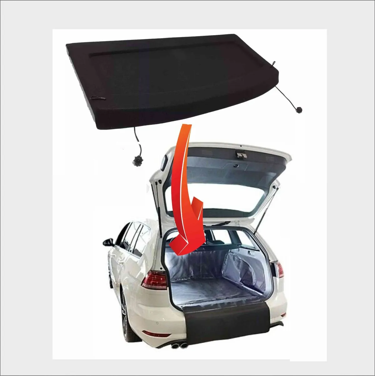 VW GOLF 2008-2015 PARCEL SHELF BLIND CARGO COVER - Image 2