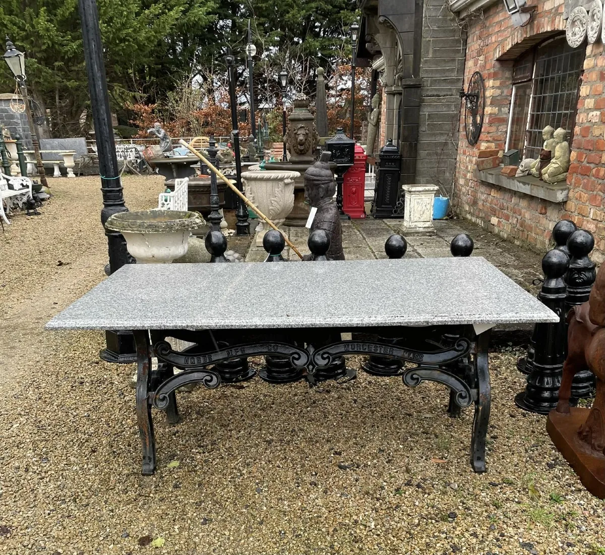 Polished Silver Granite Table - Image 1