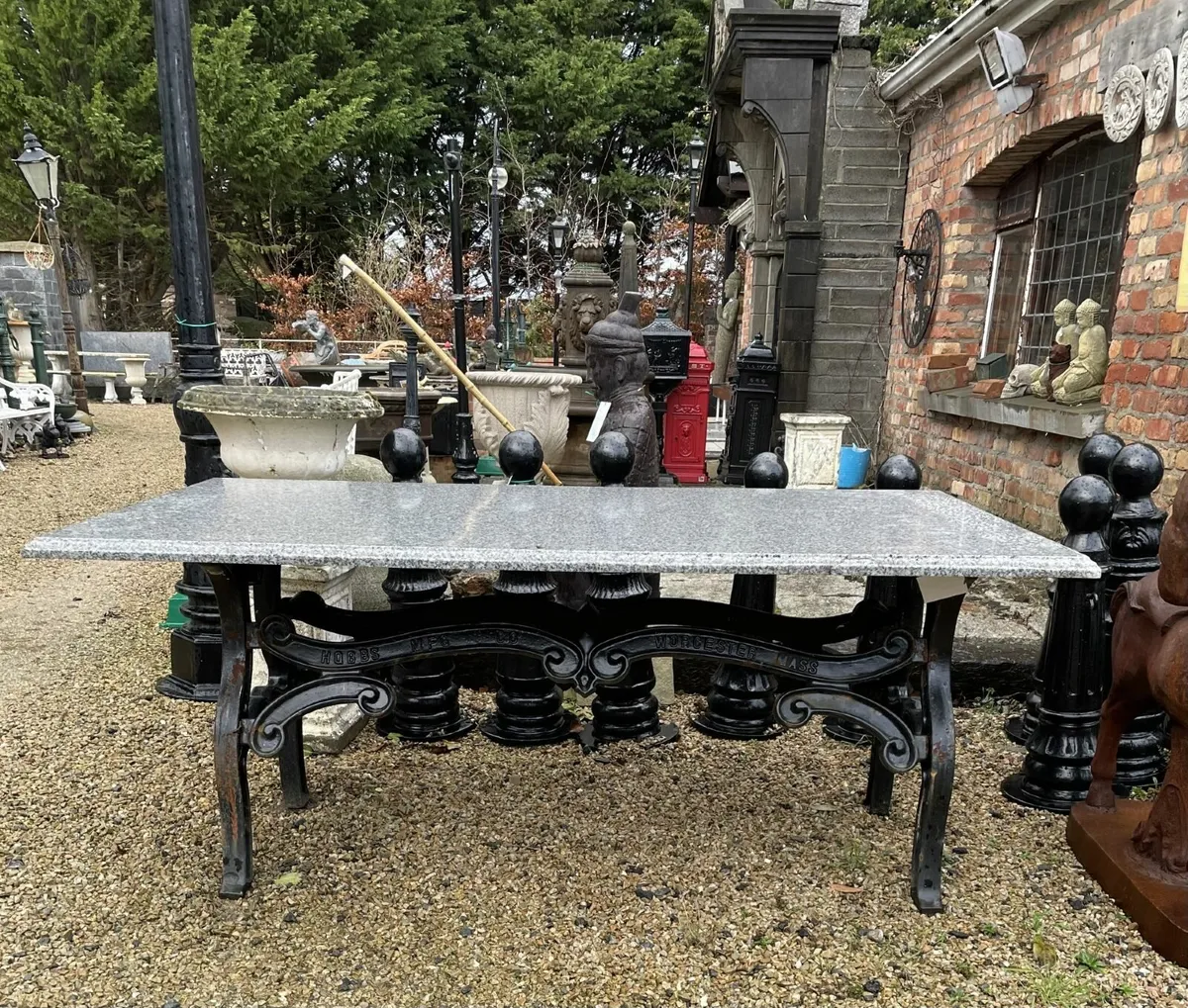 Polished Silver Granite Table - Image 3